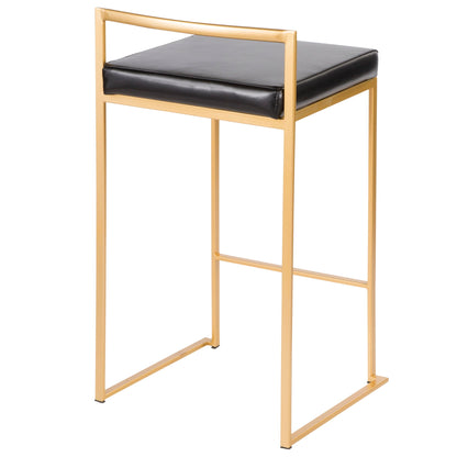 Taburete de bar Fuji de diseño contemporáneo y glamuroso (juego de 2)