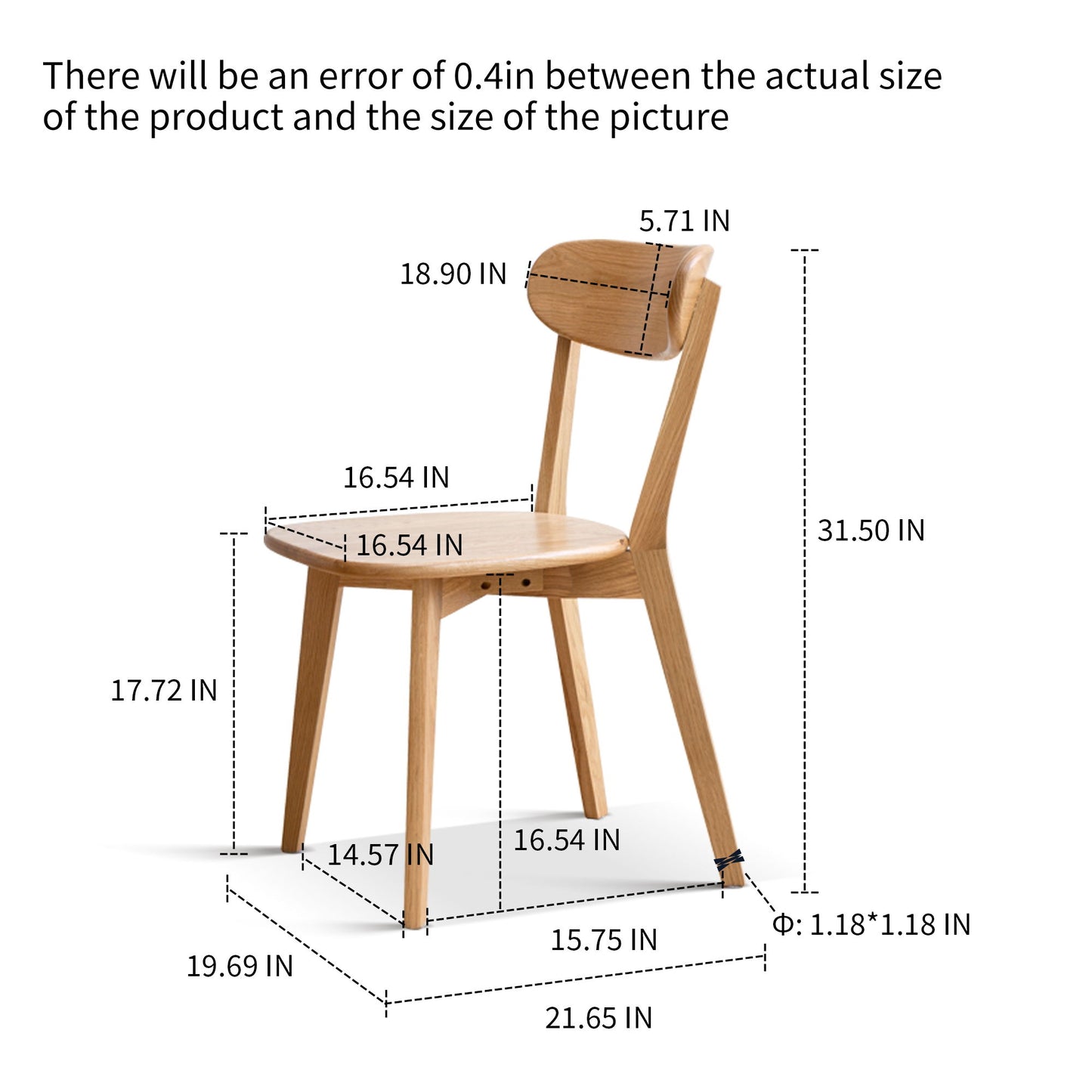 Silla de comedor sencilla, mesa sólida para sala de estar.