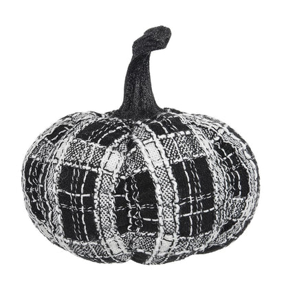 Calabaza a cuadros claros para decoración de Halloween (negro y blanco)