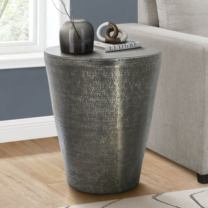 Mesa auxiliar con acento de tambor, diseño elegante