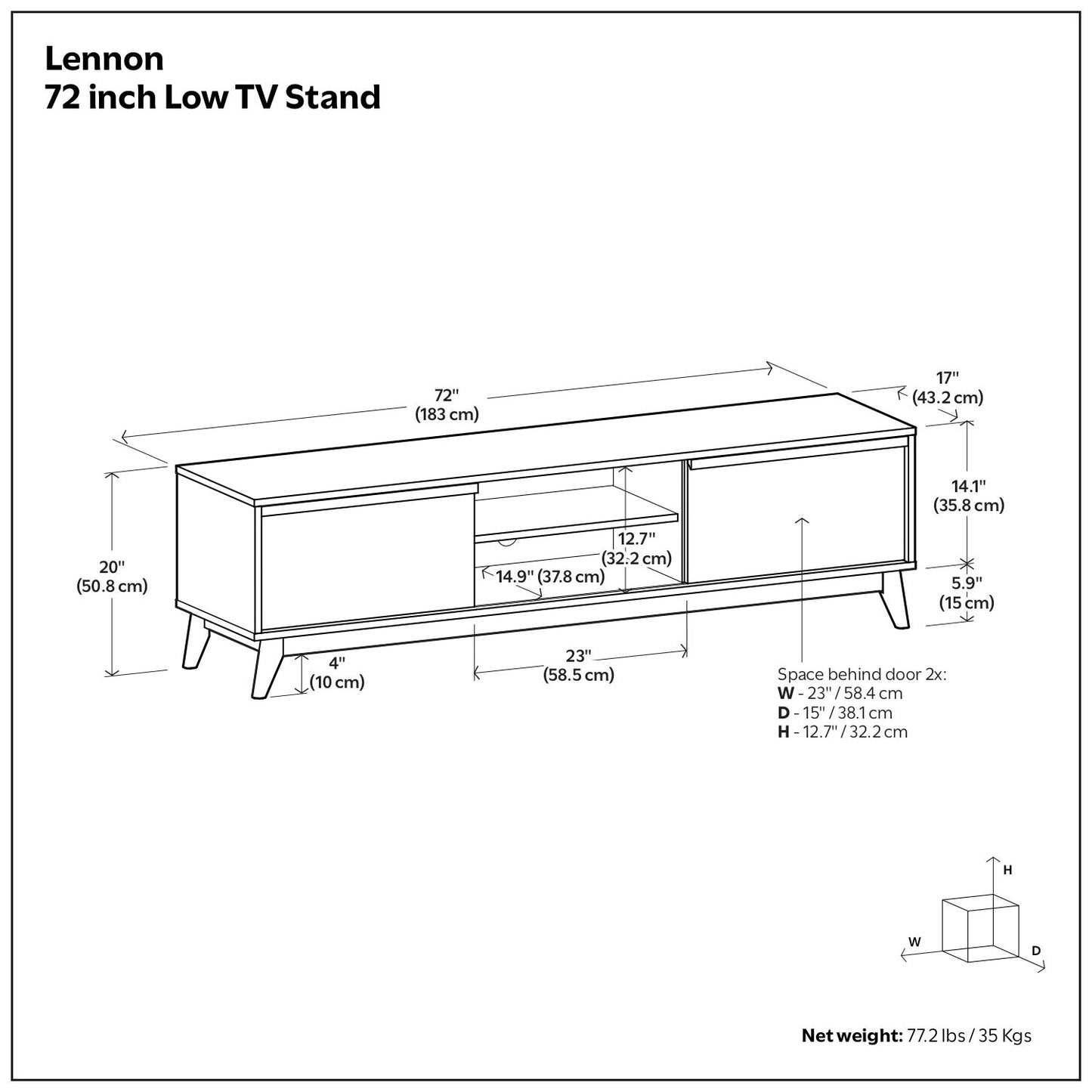 Lennon - Mueble de TV bajo hecho a mano