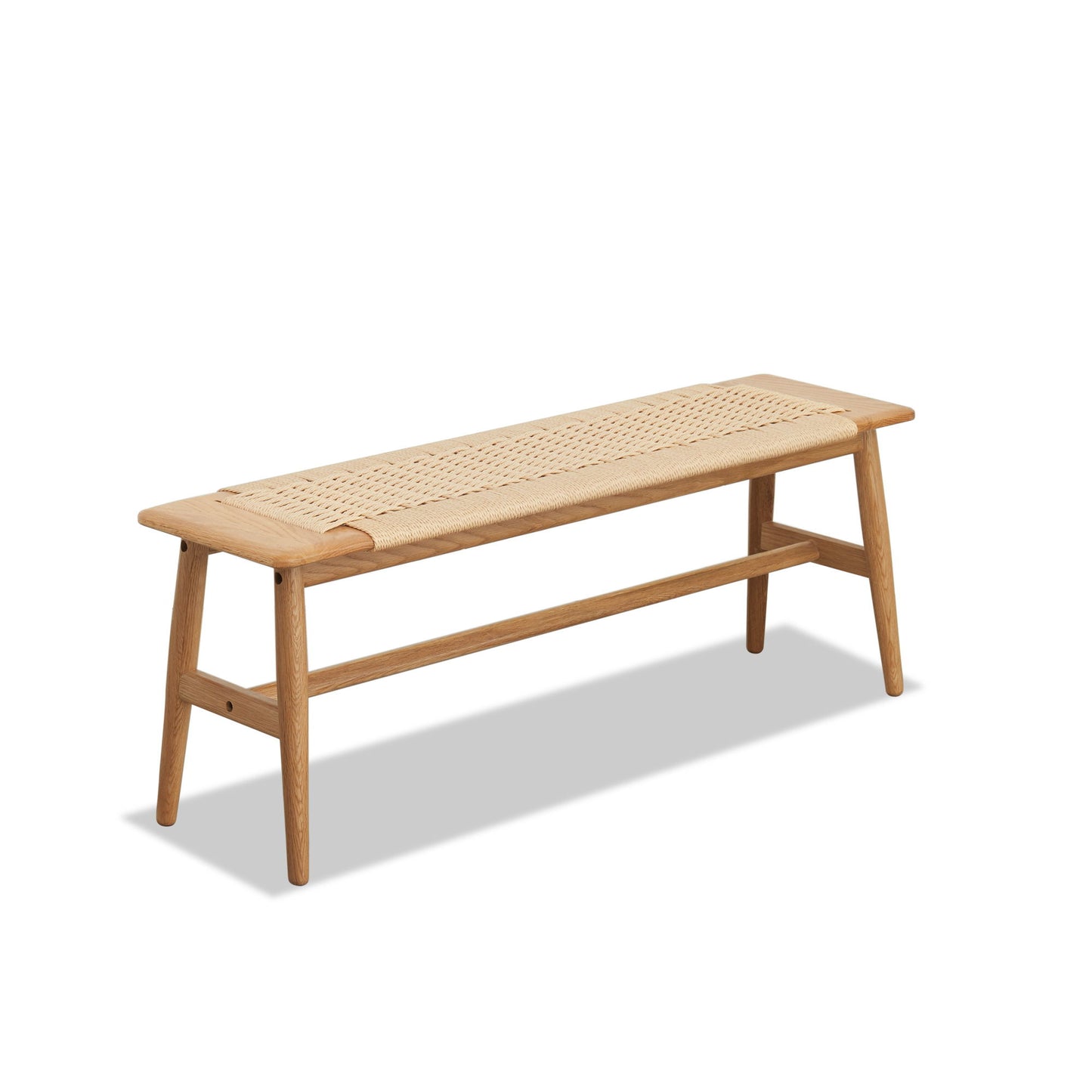 Banco de comedor con diseño tejido para comedor y dormitorio - Roble natural