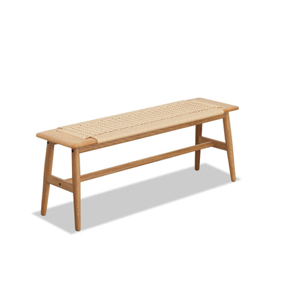 Banco de comedor con diseño tejido para comedor y dormitorio - Roble natural