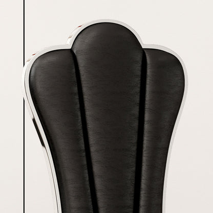 Modern ette Dining Chairs, Unique Backrest Design With Stripe Armless Chair (Set of 2)