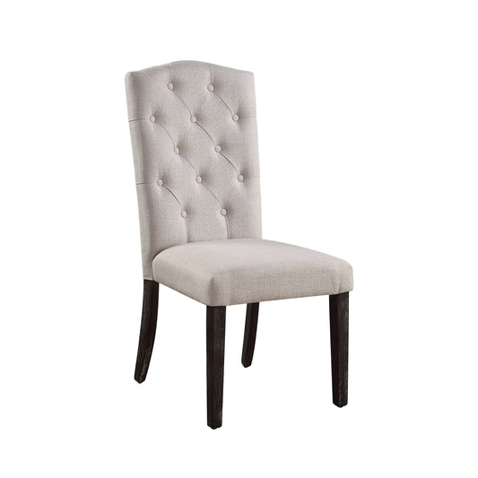 Gerardo - Silla de comedor de lino desgastado (juego de 2) - Beige