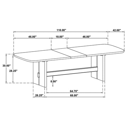 7 Piece Rectangular Dining Table Set With Chair - Oak