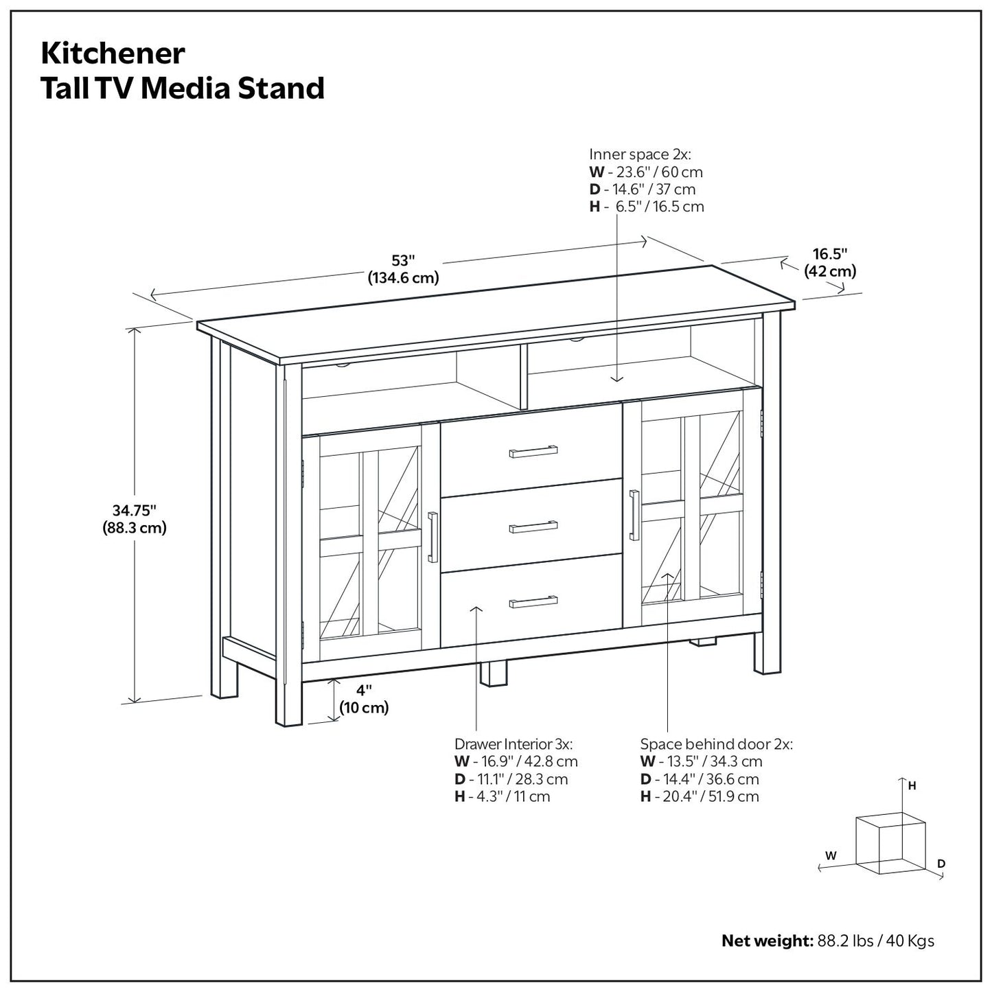 Kitchener - Soporte para TV hecho a mano