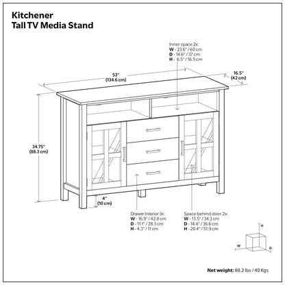 Kitchener - Soporte para TV hecho a mano