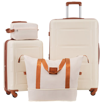 Juego de 2 maletas con ruedas giratorias extensibles, maleta ligera de ABS con cerradura TSA de 20"/28"