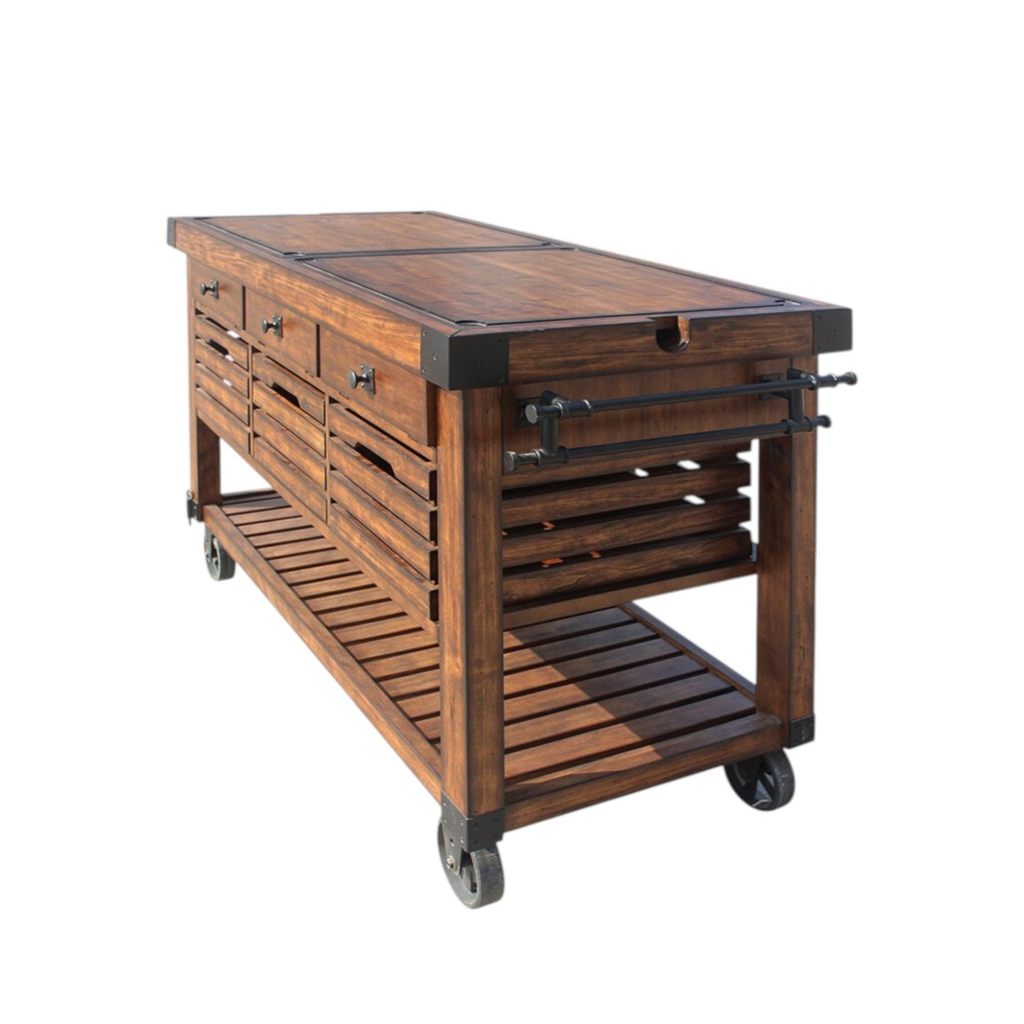 Kaif - Carrito de cocina de castaño envejecido - Castaño