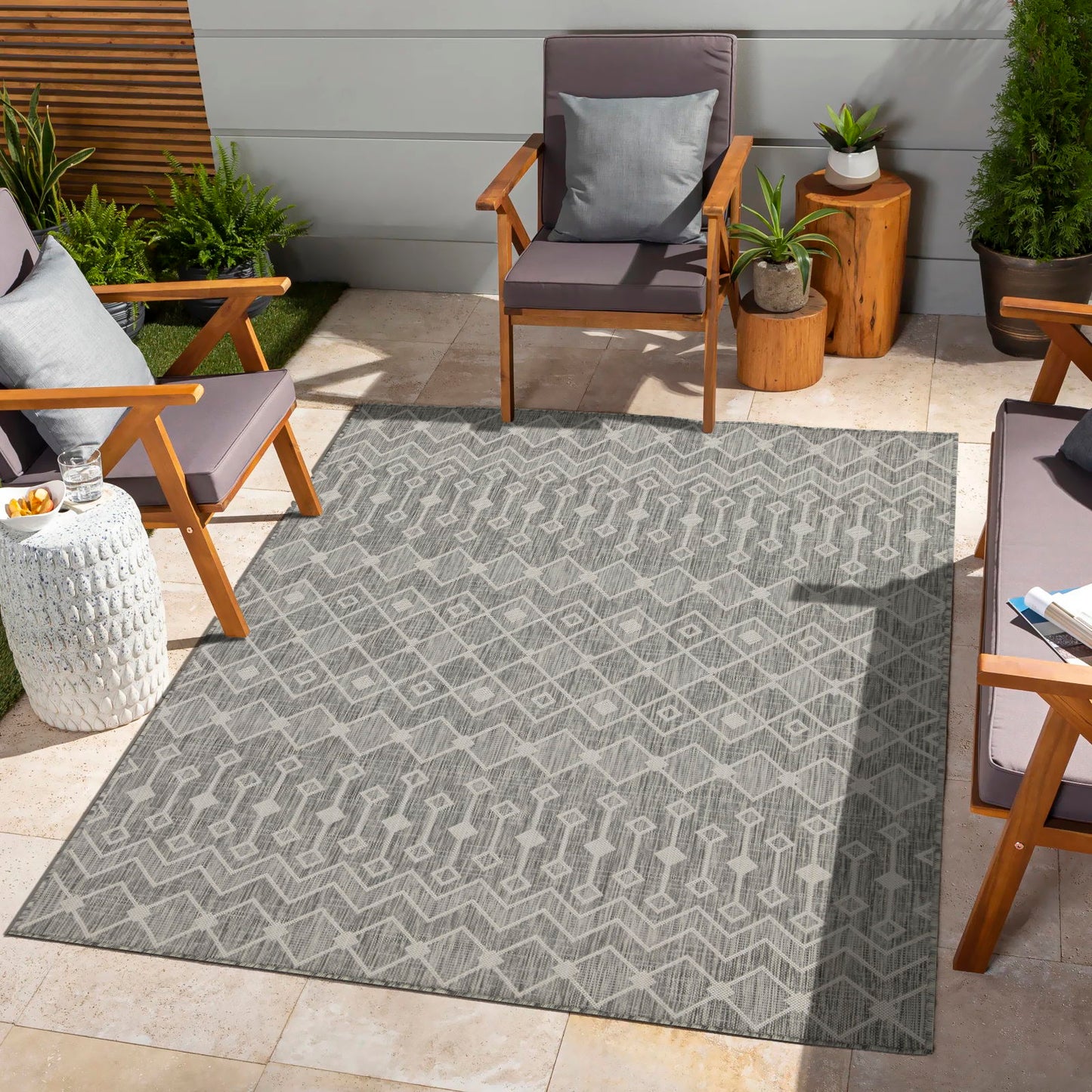 Sunshine - Alfombra de polipropileno para interior y exterior (2'7" x 7'3")