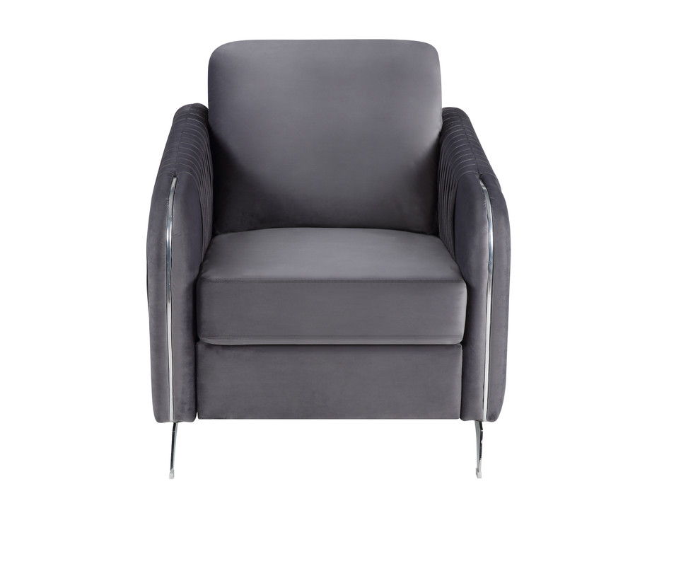 Hathaway - Sillón de terciopelo con acento moderno y elegante
