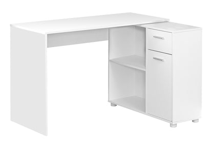 Escritorio de computadora, oficina en casa, esquina, cajones de almacenamiento, forma de L, contemporáneo y moderno