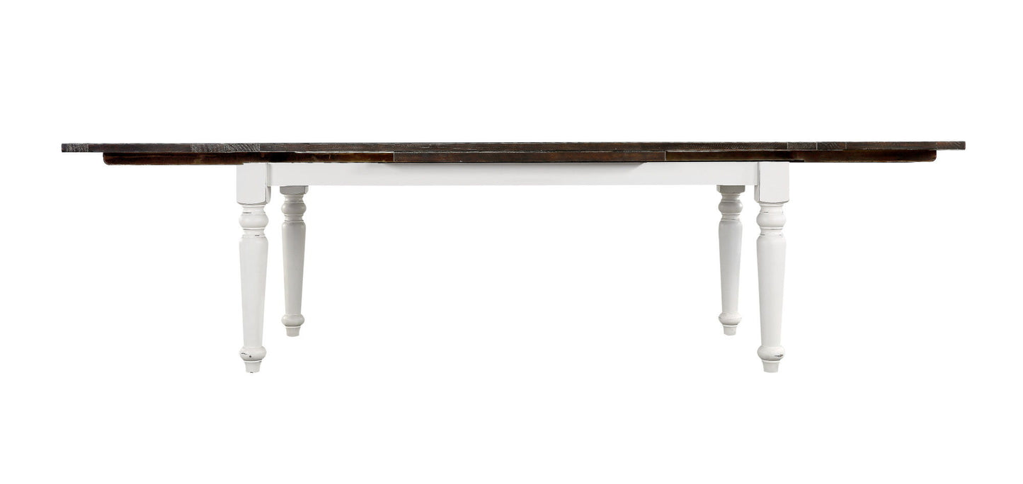 Dining Table With Leafs - Brown / White