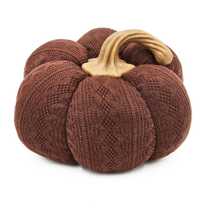 Adorno de calabaza para el Festival de la Cosecha, el Festival de Otoño y el Día de Acción de Gracias (juego de 2) - Marrón oscuro