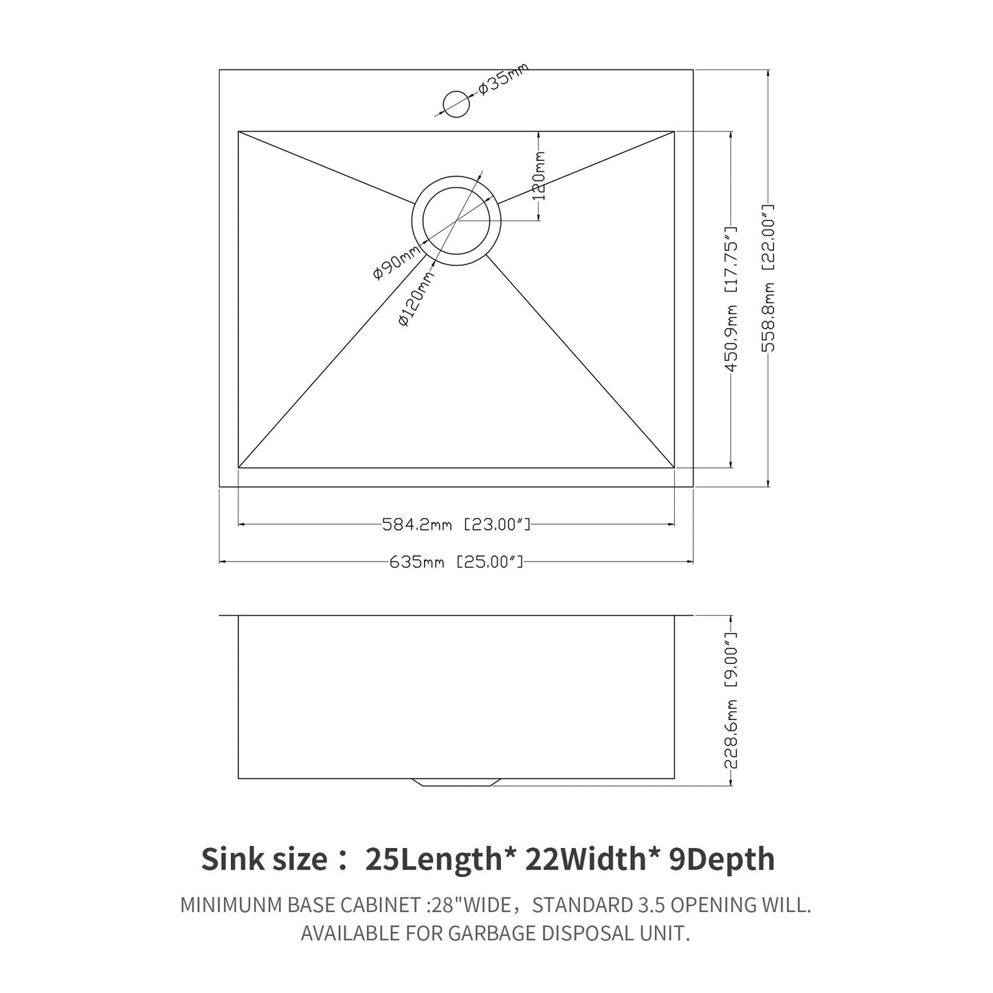 Stainless Steel Drop In Kitchen Sink, Topmount