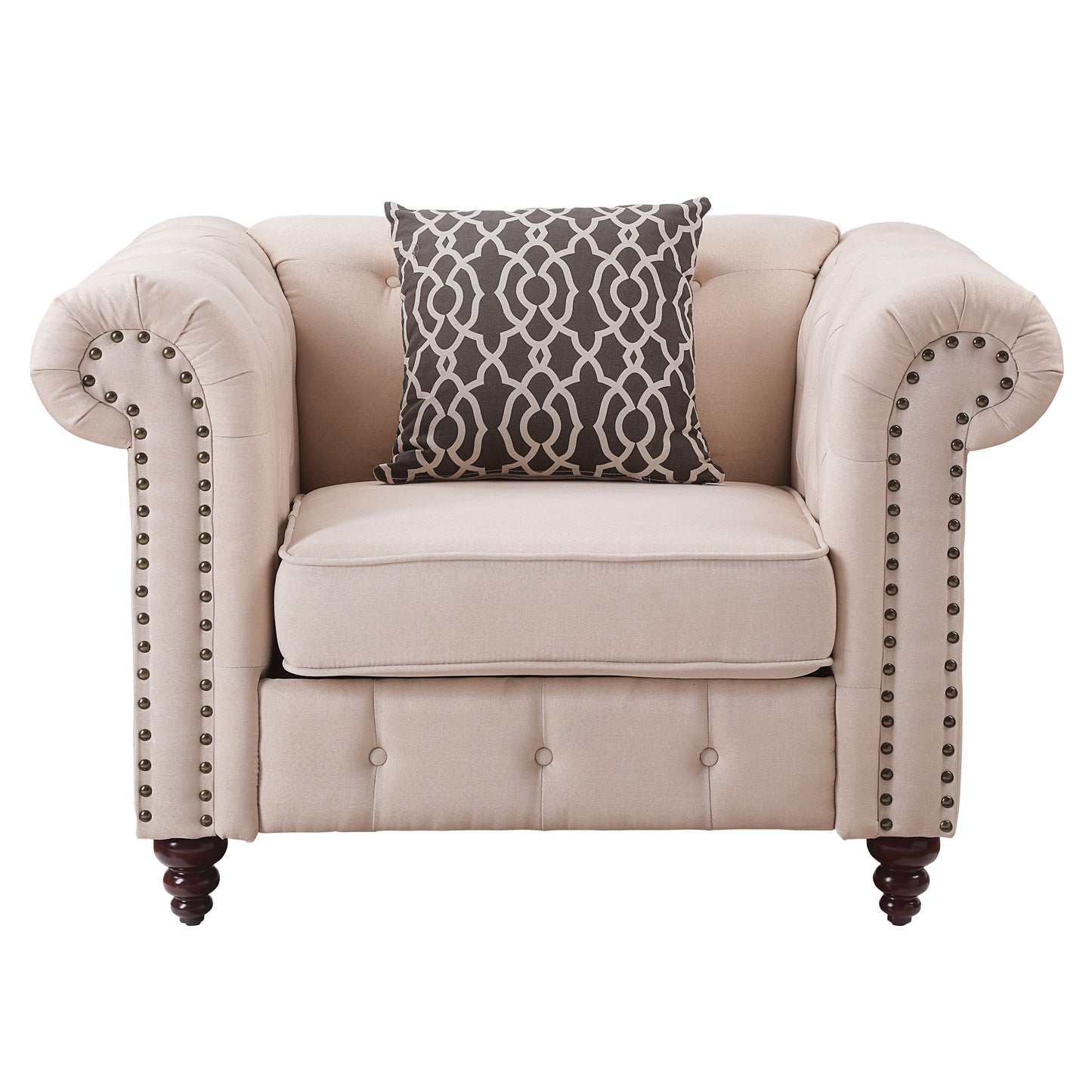 Aurelia - Silla de lino con cojín - Beige