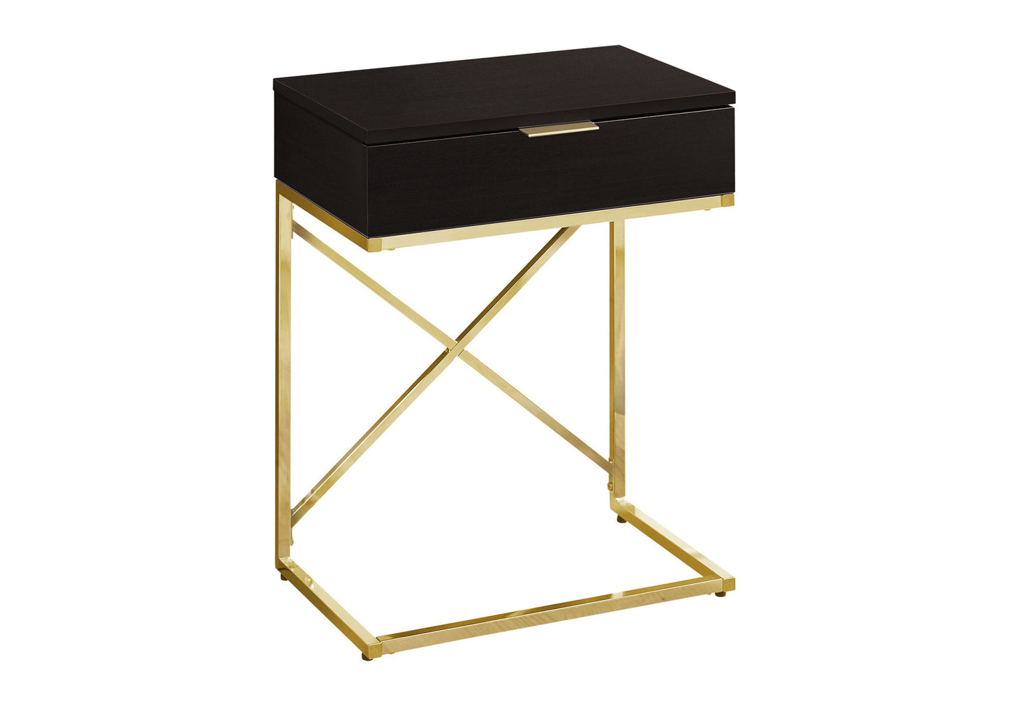 Mesa auxiliar con cajón, amplia superficie, contemporánea y moderna.