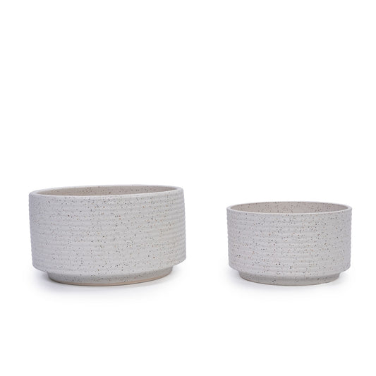 2 Pieces Flowerpot, Planter For Patio, Garden Or Windowsills - Milk White