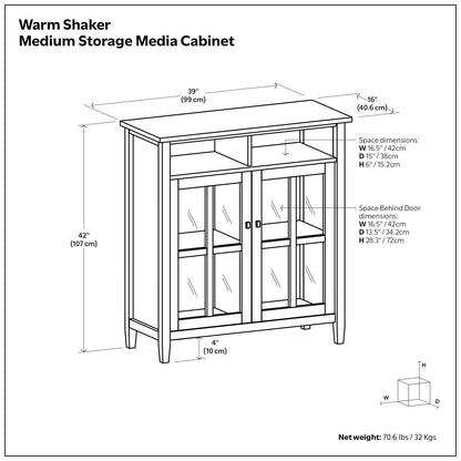 Warm Shaker - Mueble de almacenamiento mediano artesanal