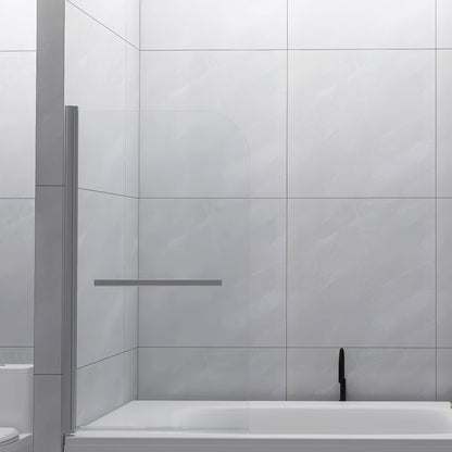 Mampara de bañera sin marco, puerta de ducha, panel de ducha de vidrio templado - Transparente