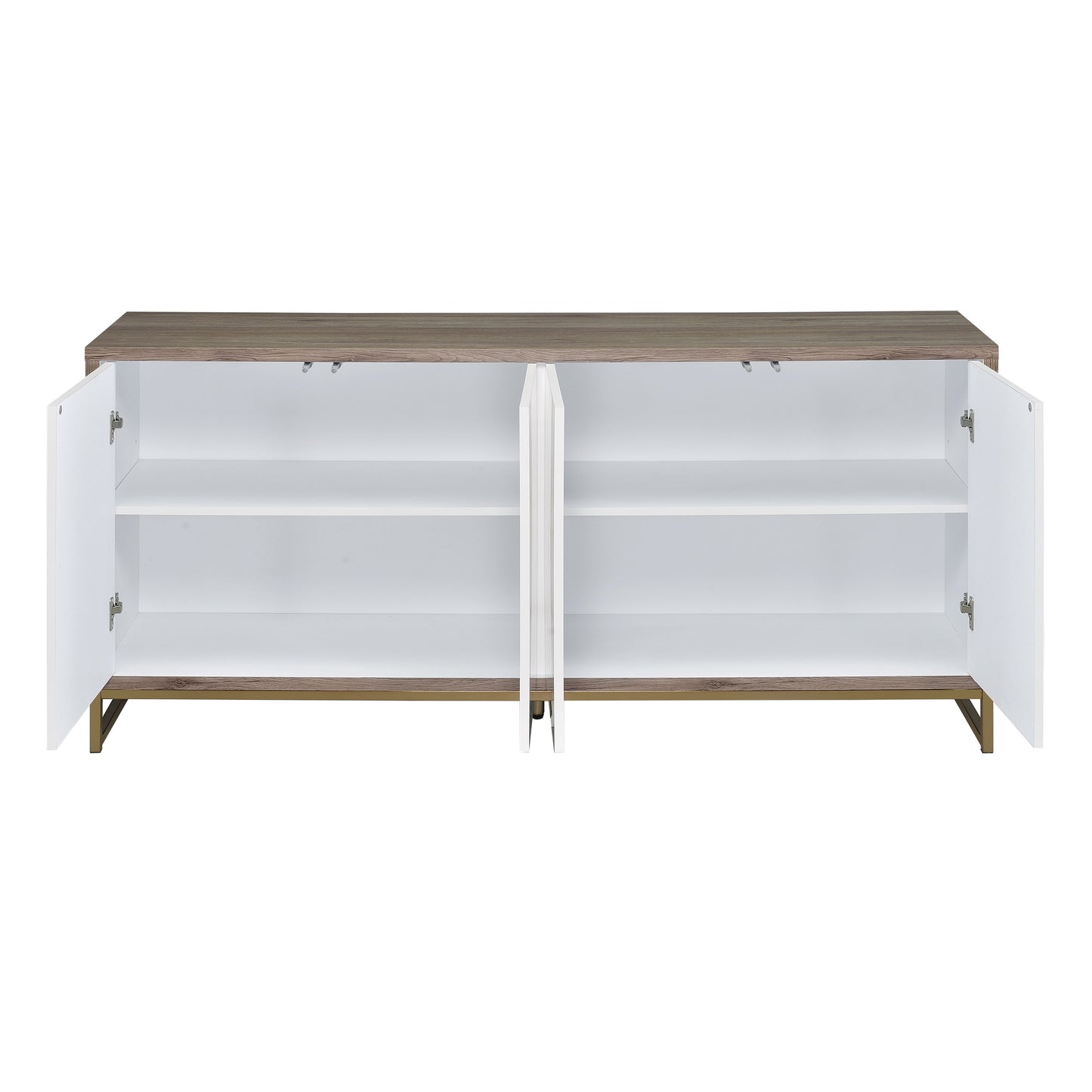 Paavan - Mueble consola - Blanco / ChampánChampagne