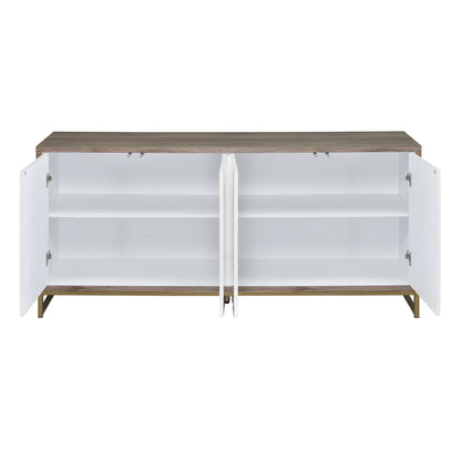 Paavan - Mueble consola - Blanco / ChampánChampagne