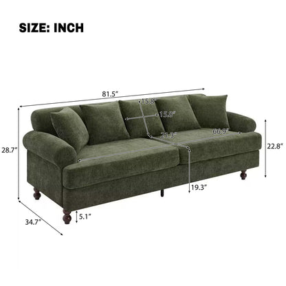 3 Seater Sofa For Living Room - Green