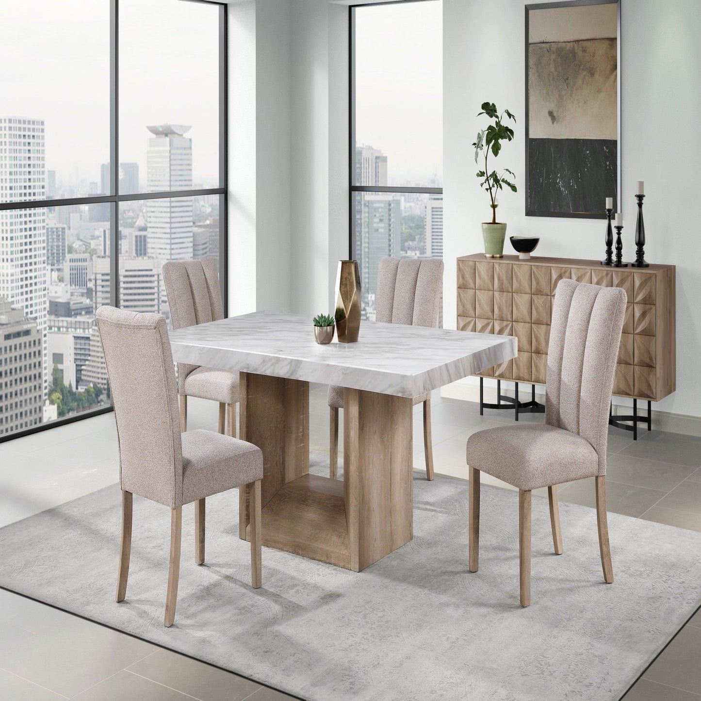 Silla de comedor Stone (juego de 2) - Beige