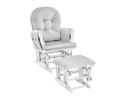 Mason - Planeador y otomana de madera blanca