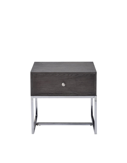 Iban - Mesa auxiliar - Roble gris/cromo