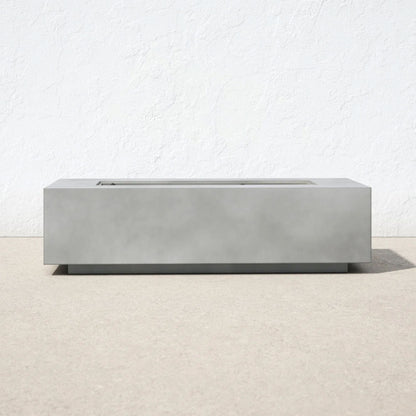 Mesa para fogata de propano para exteriores con diseño moderno de hormigón
