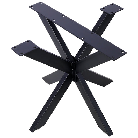 Patas de acero con forma de araña para mesa de comedor, estructura metálica, base robusta de sección cuadrada, color negro