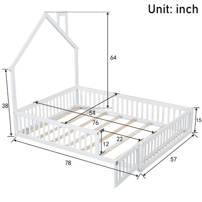 House Platform Bed With Guardrail