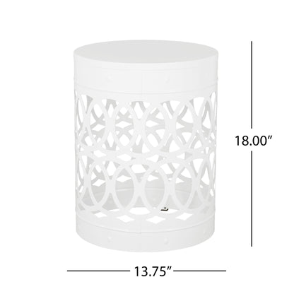 Outdoor Metal Large End Table, Modern Design