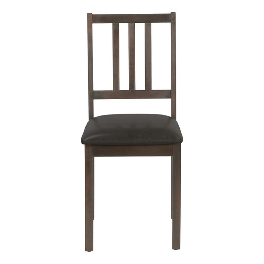 Silla de comedor lateral tapizada, estilo transicional (juego de 2) - Marrón