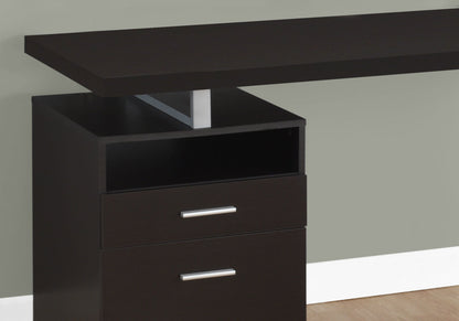 Escritorio para computadora de oficina en casa, portátil, configuración izquierda-derecha, cajones de almacenamiento, contemporáneo y moderno.