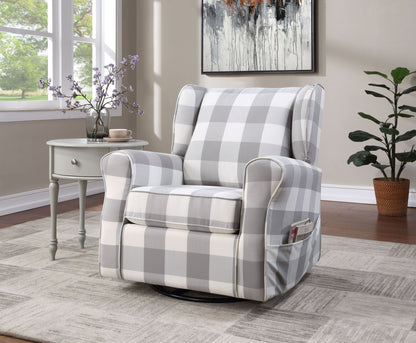 Patli - Silla mecedora giratoria - Gris/Blanco