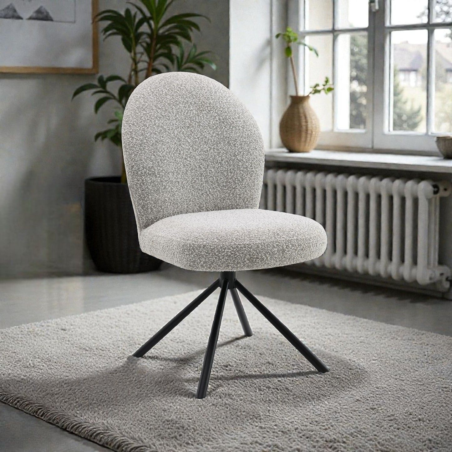 Lawton - Silla auxiliar Boucle con asiento giratorio (juego de 2) - Gris