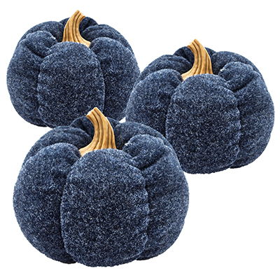 Adorno de calabaza para el Festival de la Cosecha, el Festival de Otoño y el Día de Acción de Gracias (juego de 3) - Azul