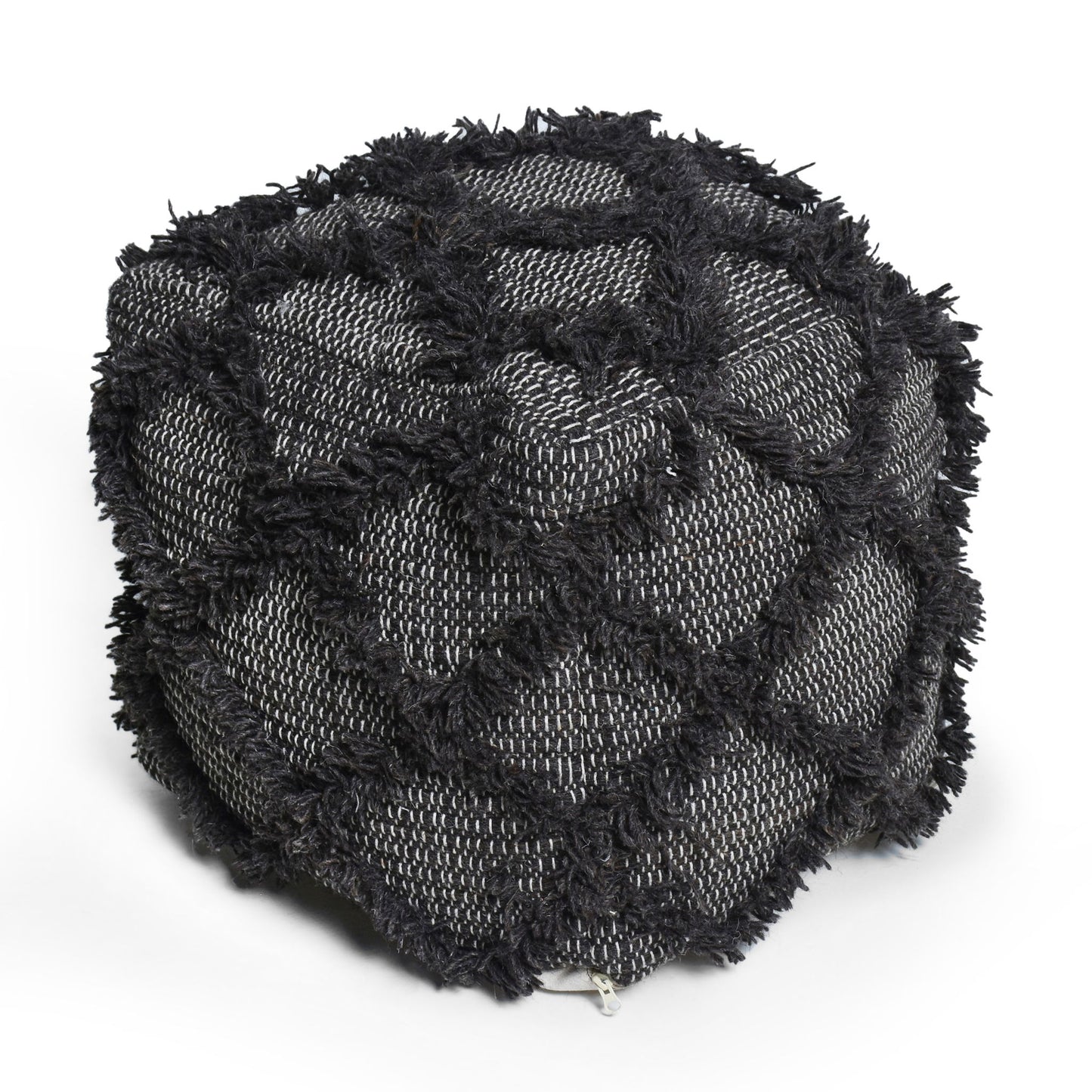 Jumanji - Handcrafted Wool And Cotton Pouf - Brown