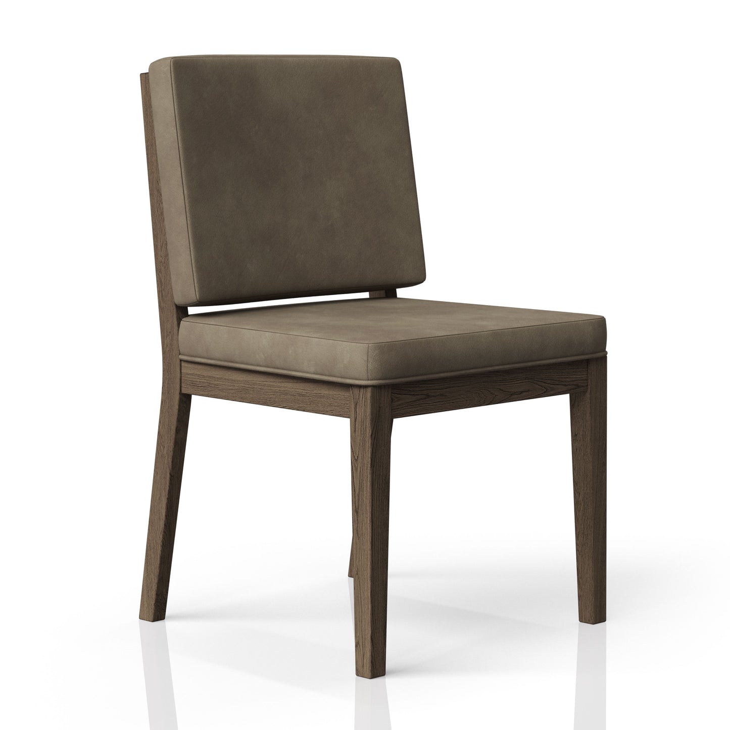 Silla de cuero con respaldo suave (juego de 2) - Marrón claro