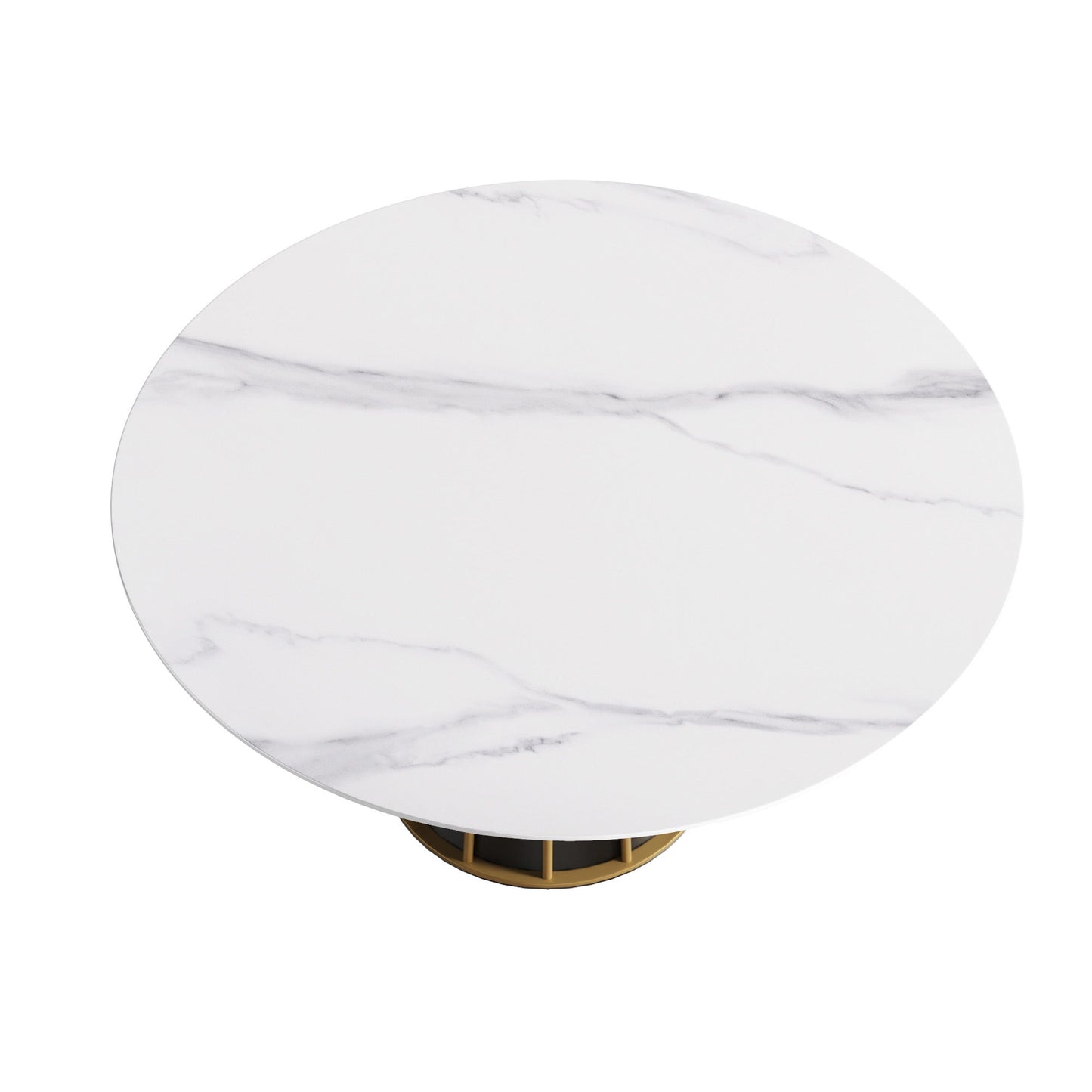 59.05" Modern Artificial Stone Round Dining Table (Only The Panel) - White
