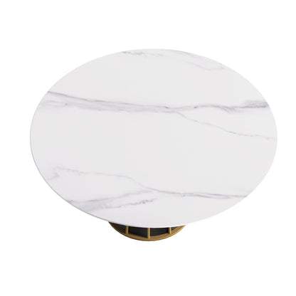 59.05" Modern Artificial Stone Round Dining Table (Only The Panel) - White