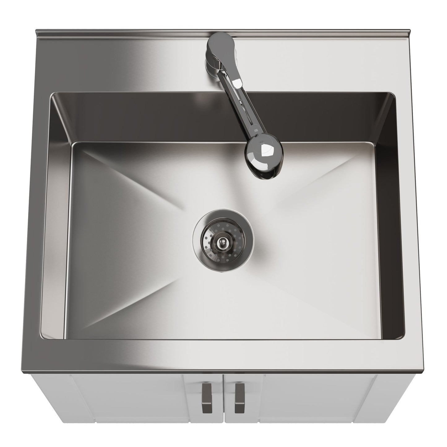 Kyle - Mueble de lavandería, grifo y fregadero de acero inoxidable