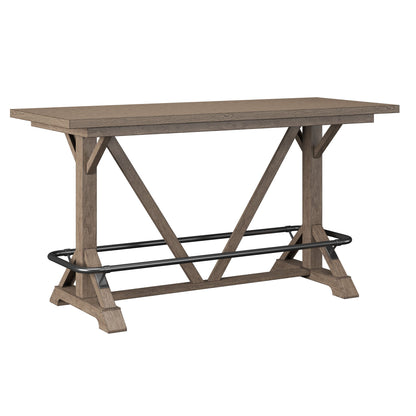 Bar Height Trestle Table - Brown - Solid Wood
