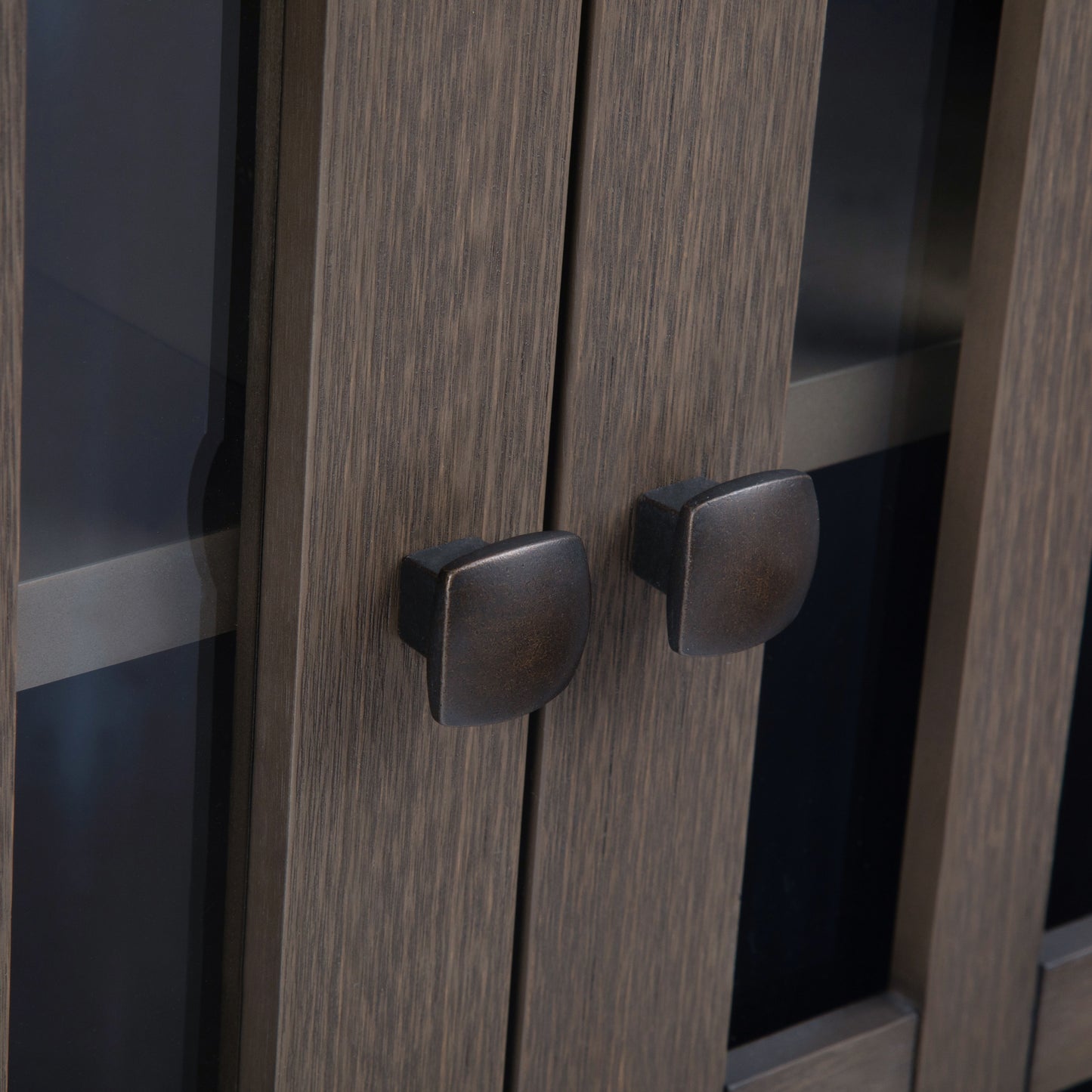 Bedford - Mueble bajo para almacenamiento multimedia - Gris estilo granja