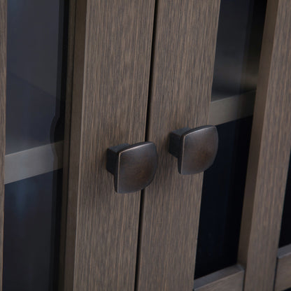 Bedford - Mueble bajo para almacenamiento multimedia - Gris estilo granja