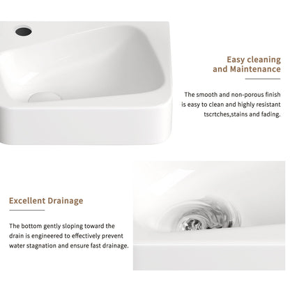 Wall Mounted Bathroom Sink With Faucet And Drain
