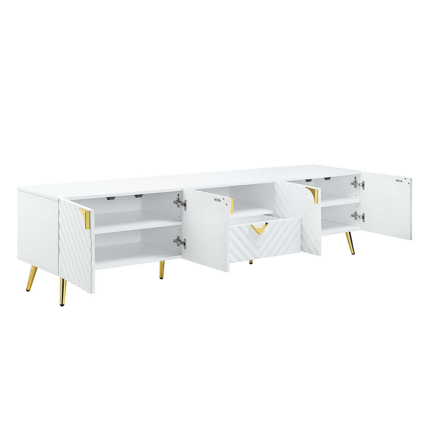 Gaines - Soporte para TV de alto brillo - Blanco